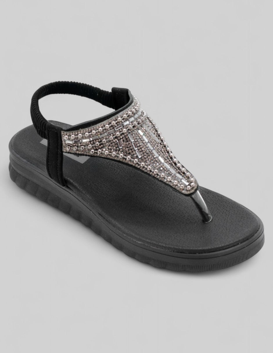 Sandalias de piso Exterior Sintético Color Negro Para Mujer De RBCOLLECTION