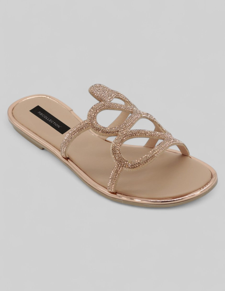 Sandalias de piso Exterior Sintético Color Dorado Para Mujer De RBBASICS