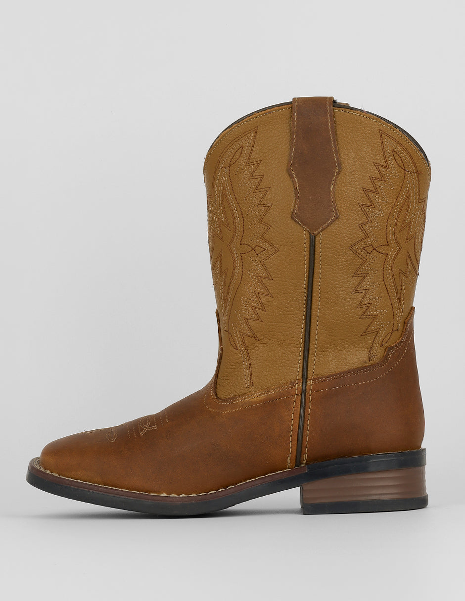 Botas tipo western Exterior Piel Color Café Para Mujer De RBCOLLECTION
