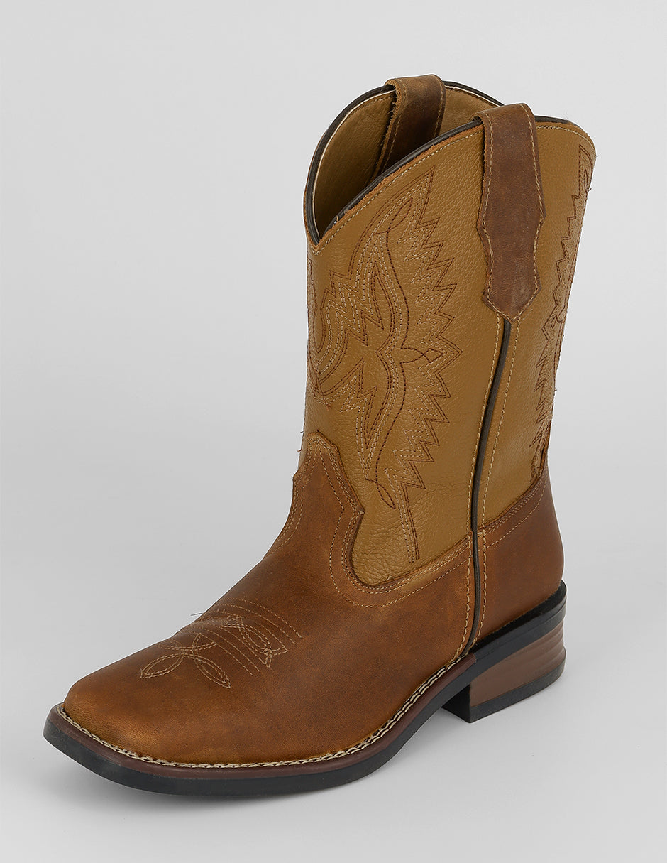 Botas tipo western West en Piel – Café