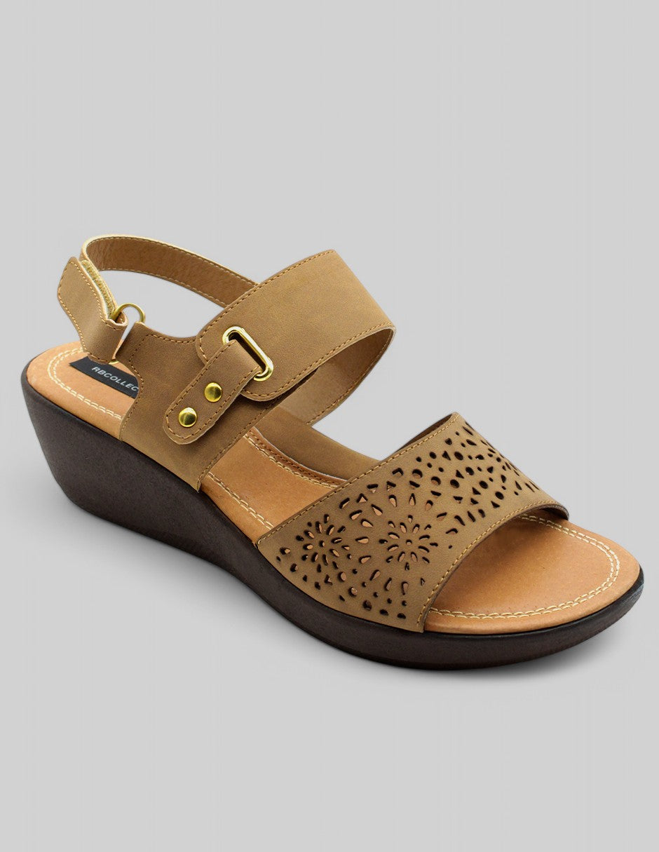 Sandalias con plataforma Exterior Piel vegana Color Café Para Mujer De RBCOLLECTION
