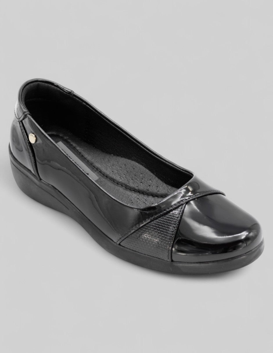 Flats clásicas Exterior Charol Color Negro Para Mujer De RBCOLLECTION