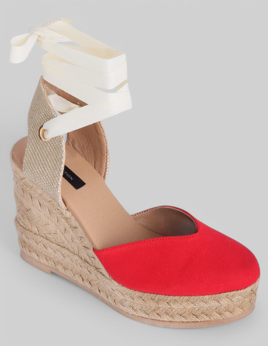 Sandalias con plataforma Exterior Textil Color Rojo Para Mujer De RBCOLLECTION