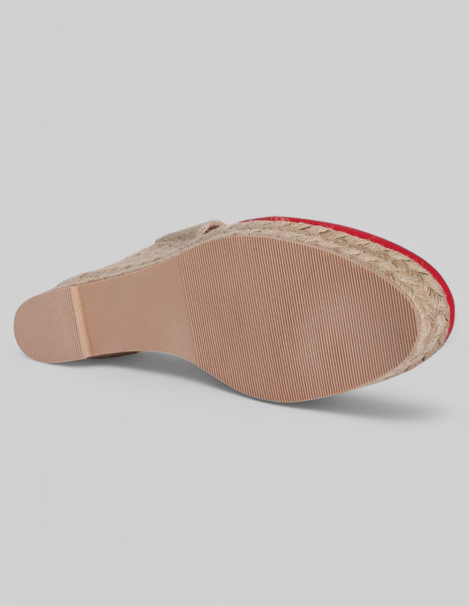 Sandalias con plataforma Oria en Textil de Ferrioni - Rojo