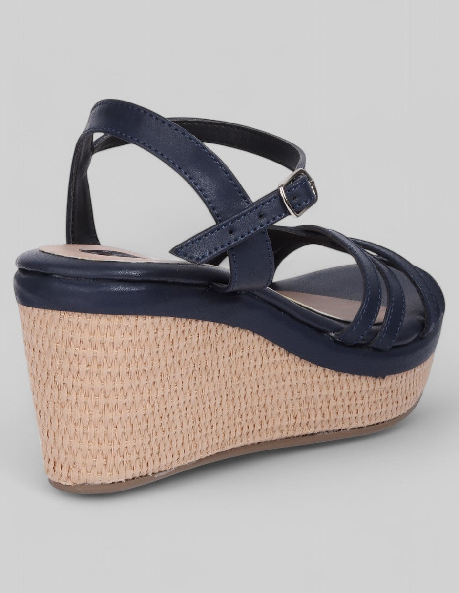 Sandalias con plataforma Classy en Piel vegana - Azul