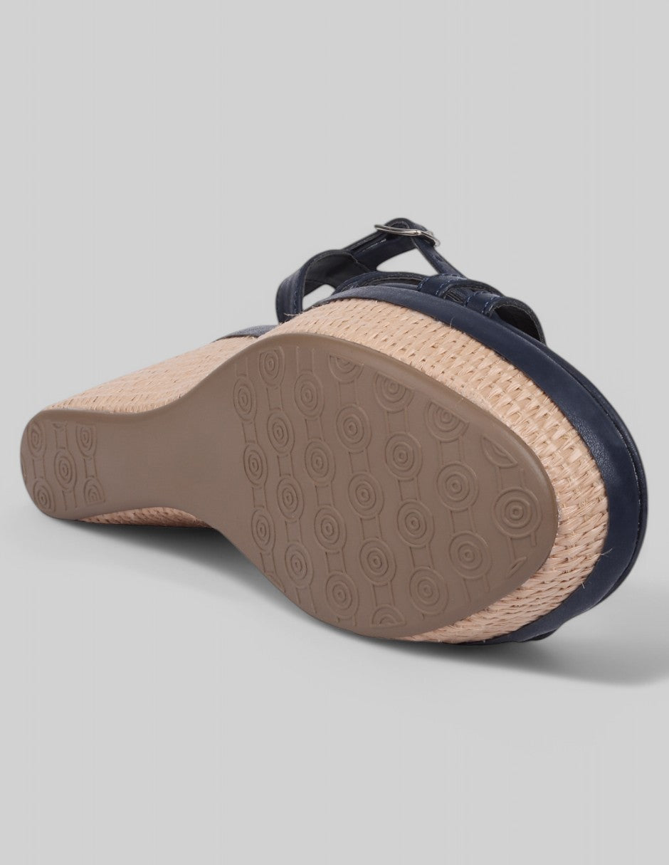 Sandalias con plataforma Classy en Piel vegana - Azul