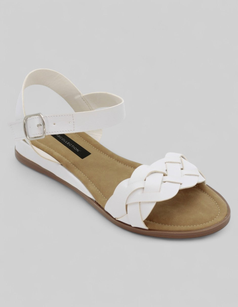 Sandalias de piso Exterior Piel vegana Color Blanco Para Mujer De RBCOLLECTION