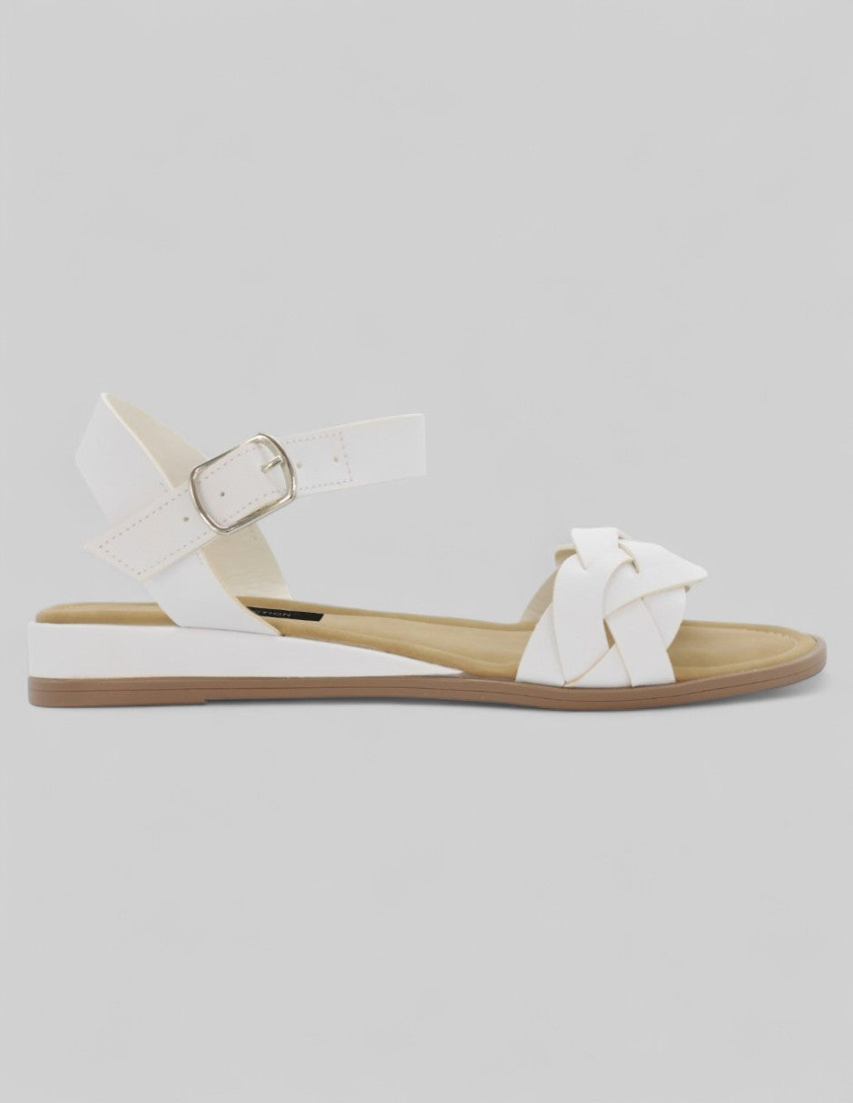 Sandalias de piso Steps en Piel vegana – Blanco