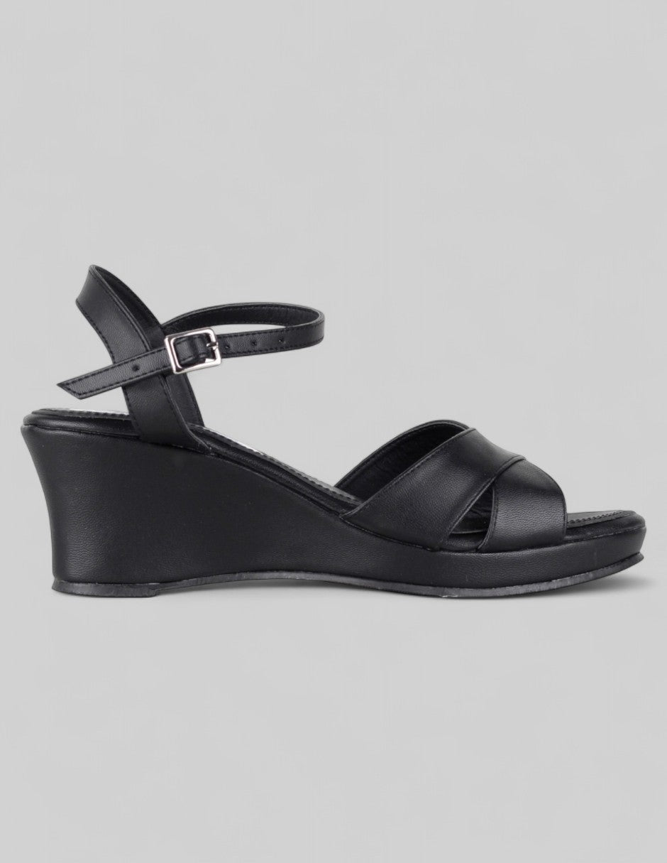 Sandalias con plataforma Naia en Piel vegana – Negro