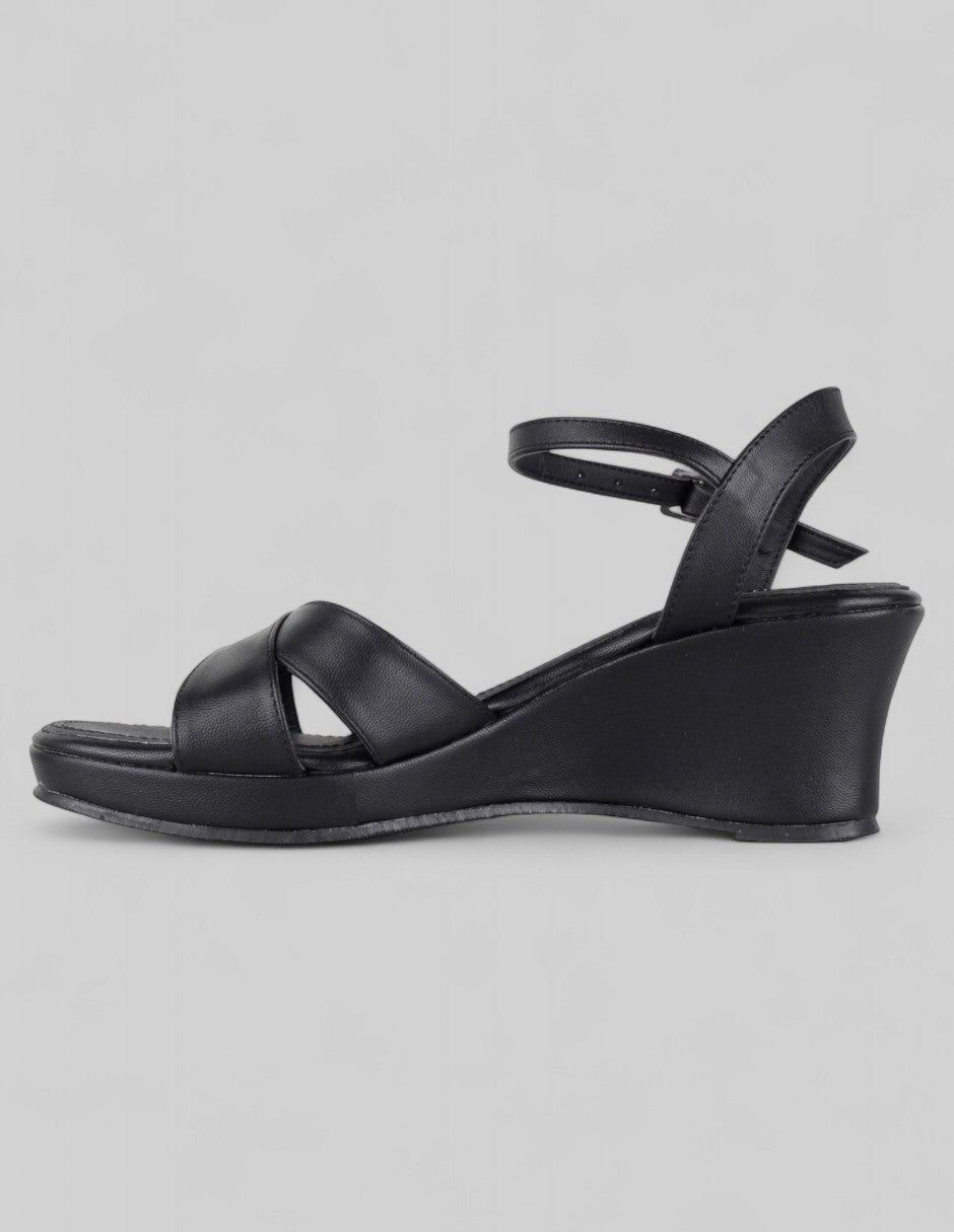 Sandalias con plataforma Naia en Piel vegana – Negro
