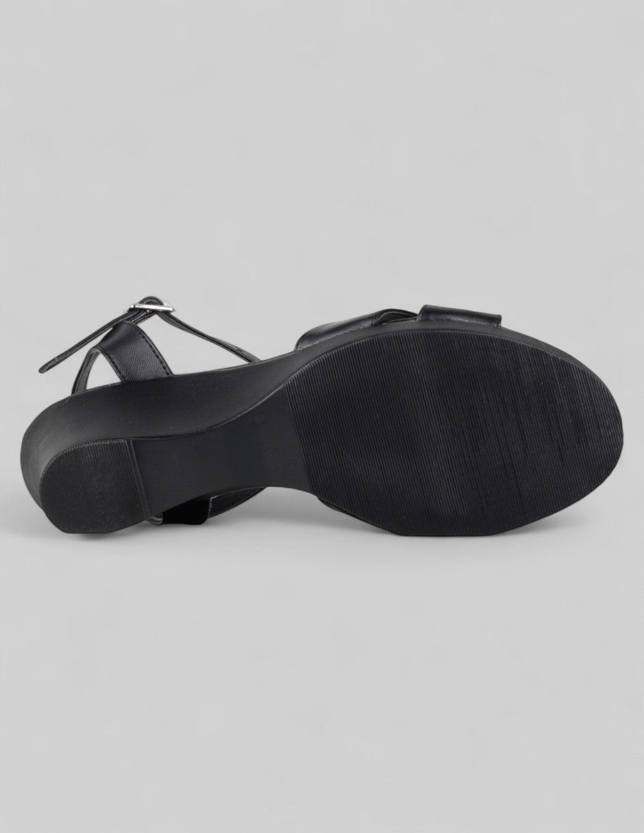 Sandalias con plataforma Naia en Piel vegana – Negro