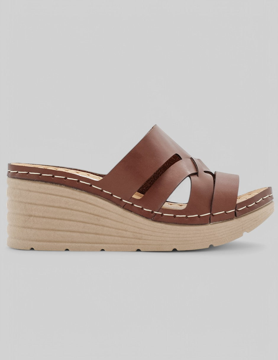 Sandalias con plataforma Pou en Piel vegana - Café
