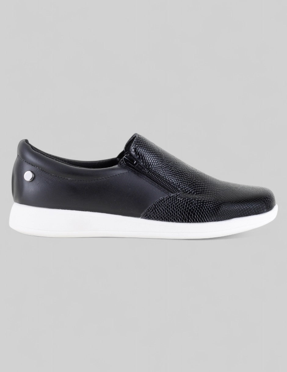 Tenis sin cordones Hand made en Piel – Negro