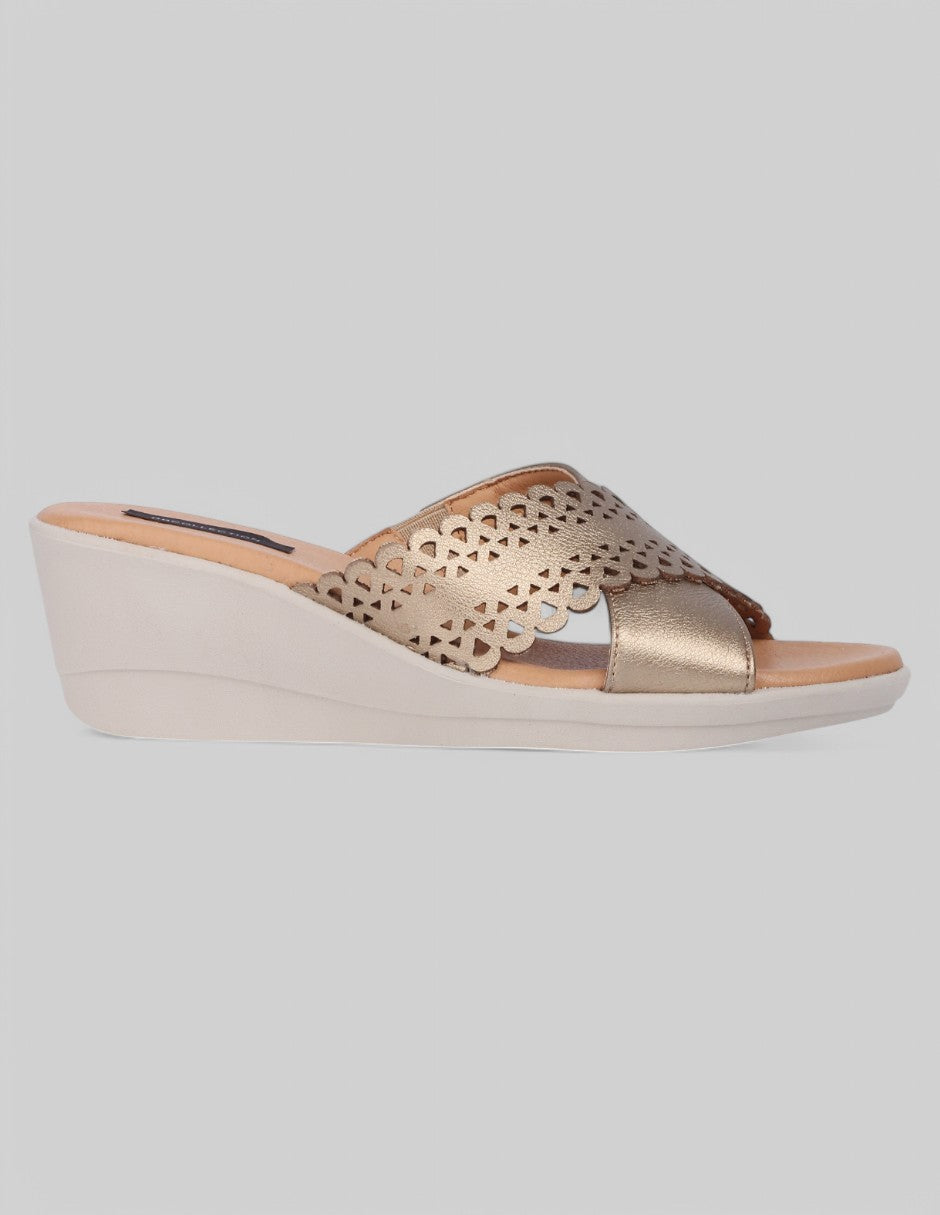 Sandalias con plataforma Pou en Piel vegana - Dorado