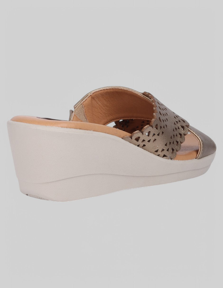 Sandalias con plataforma Pou en Piel vegana - Dorado
