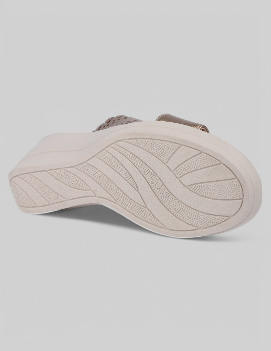 Sandalias con plataforma Pou en Piel vegana - Dorado