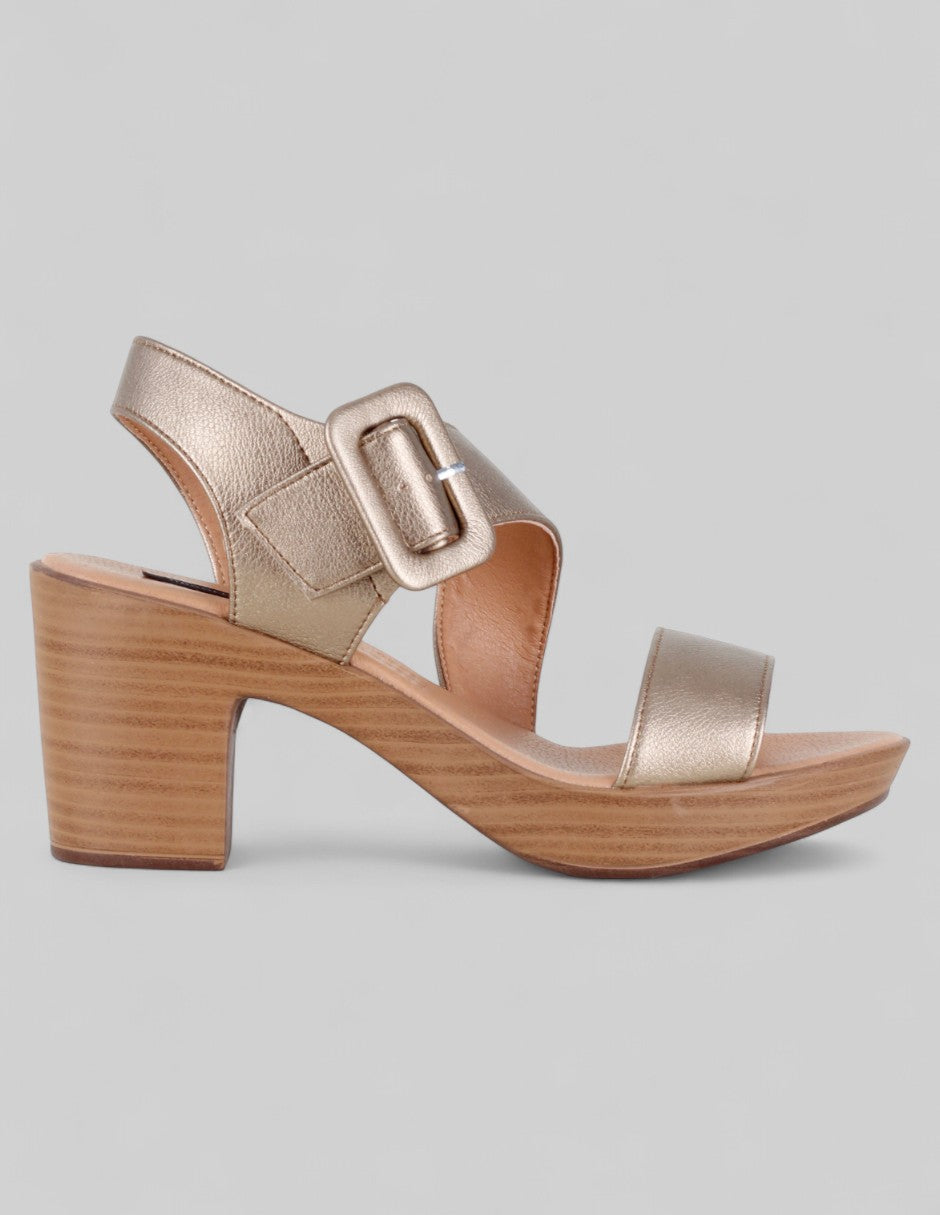 Sandalia con tacón Classy en Sintético – Dorado