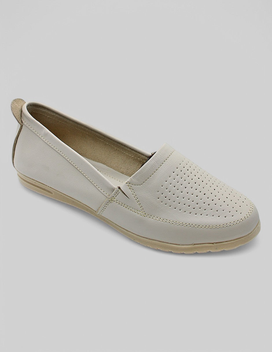 Mocasines Exterior Piel Color Beige  Para Mujer De RBCOLLECTION