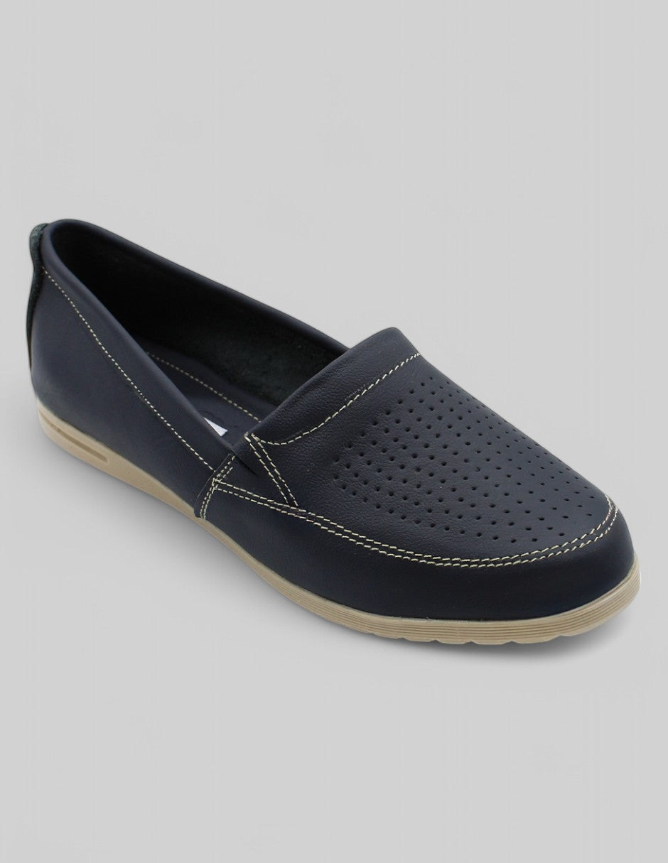 Mocasines Exterior Piel Color Azul Para Mujer De RBCOLLECTION