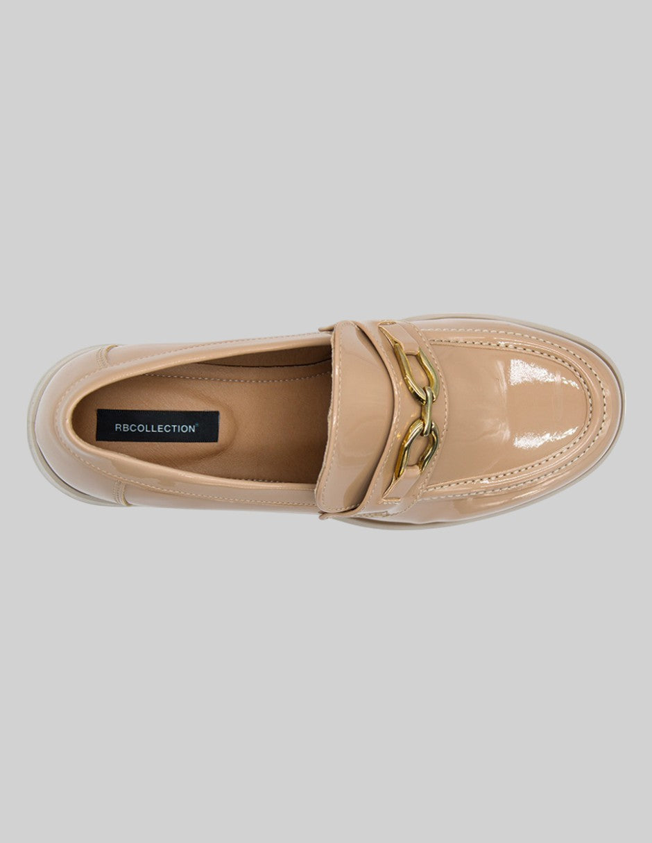 Mocasines Minna en Charol – Beige
