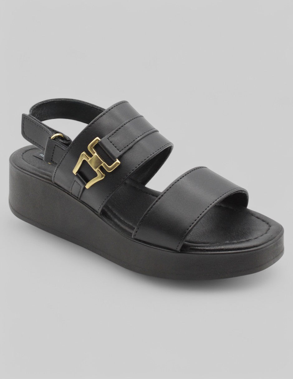 Sandalias con plataforma Exterior Piel vegana Color Negro Para Mujer De RBCOLLECTION