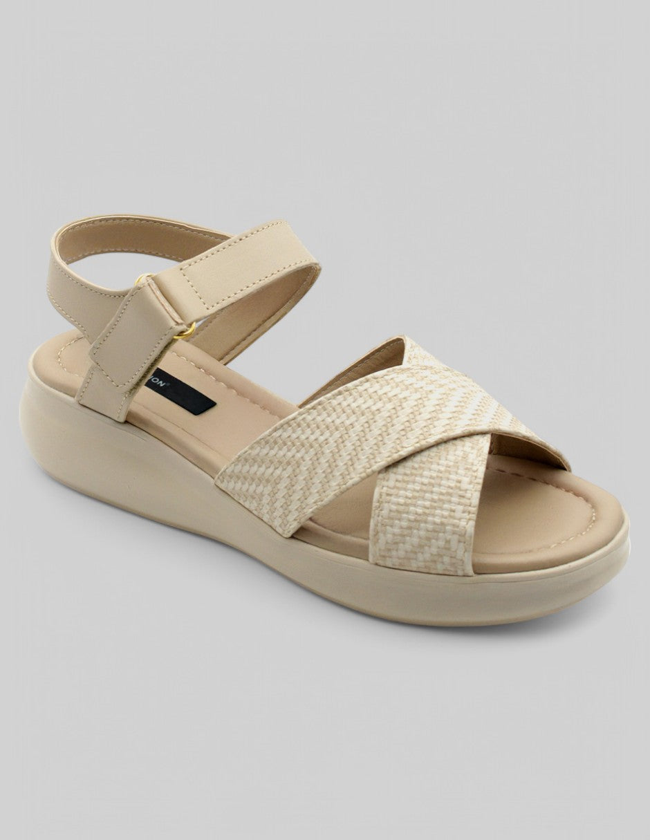 Sandalias con plataforma Exterior Piel Color Beige  Para Mujer De RBCOLLECTION