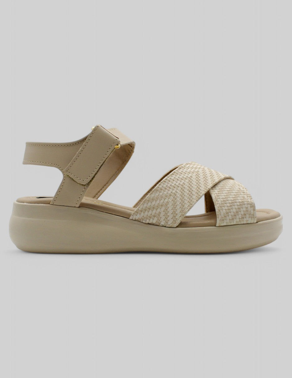Sandalias con plataforma Hand Made en Piel - Beige