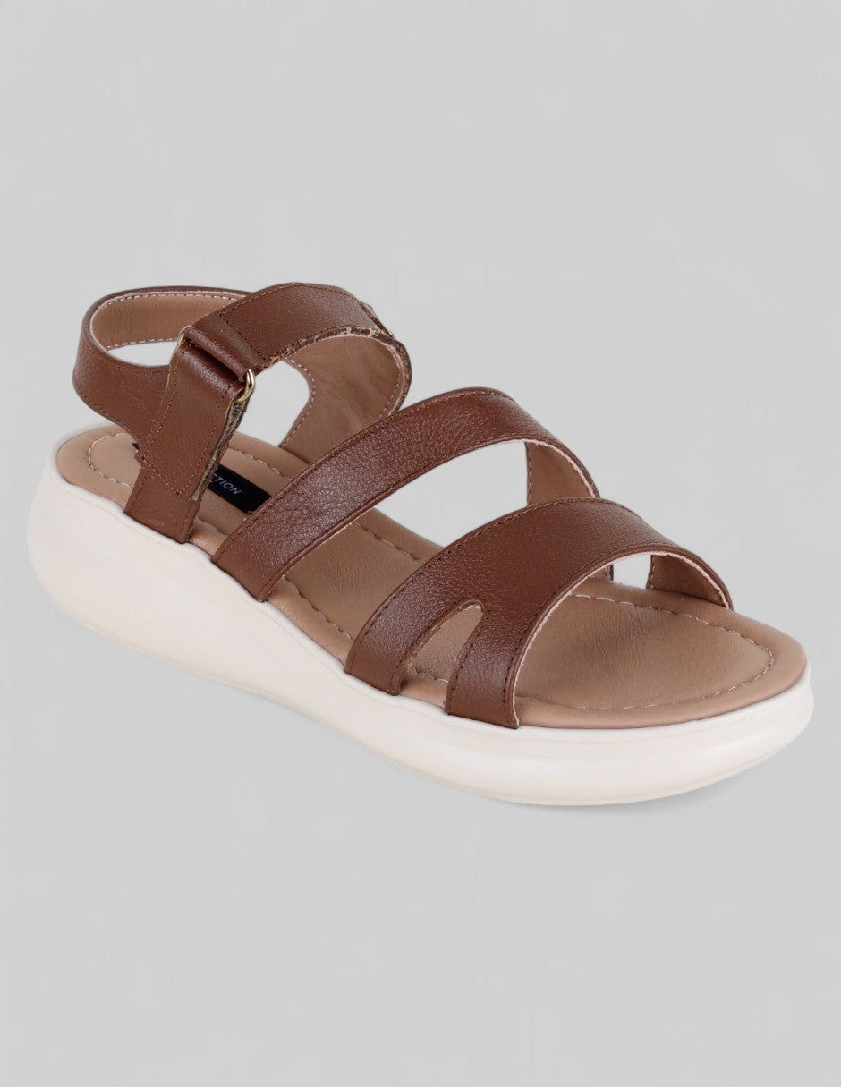 Sandalias con plataforma Hand made en Piel – Café