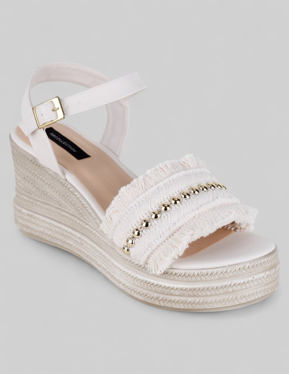 Sandalias con plataforma Naia en Textil – Blanco