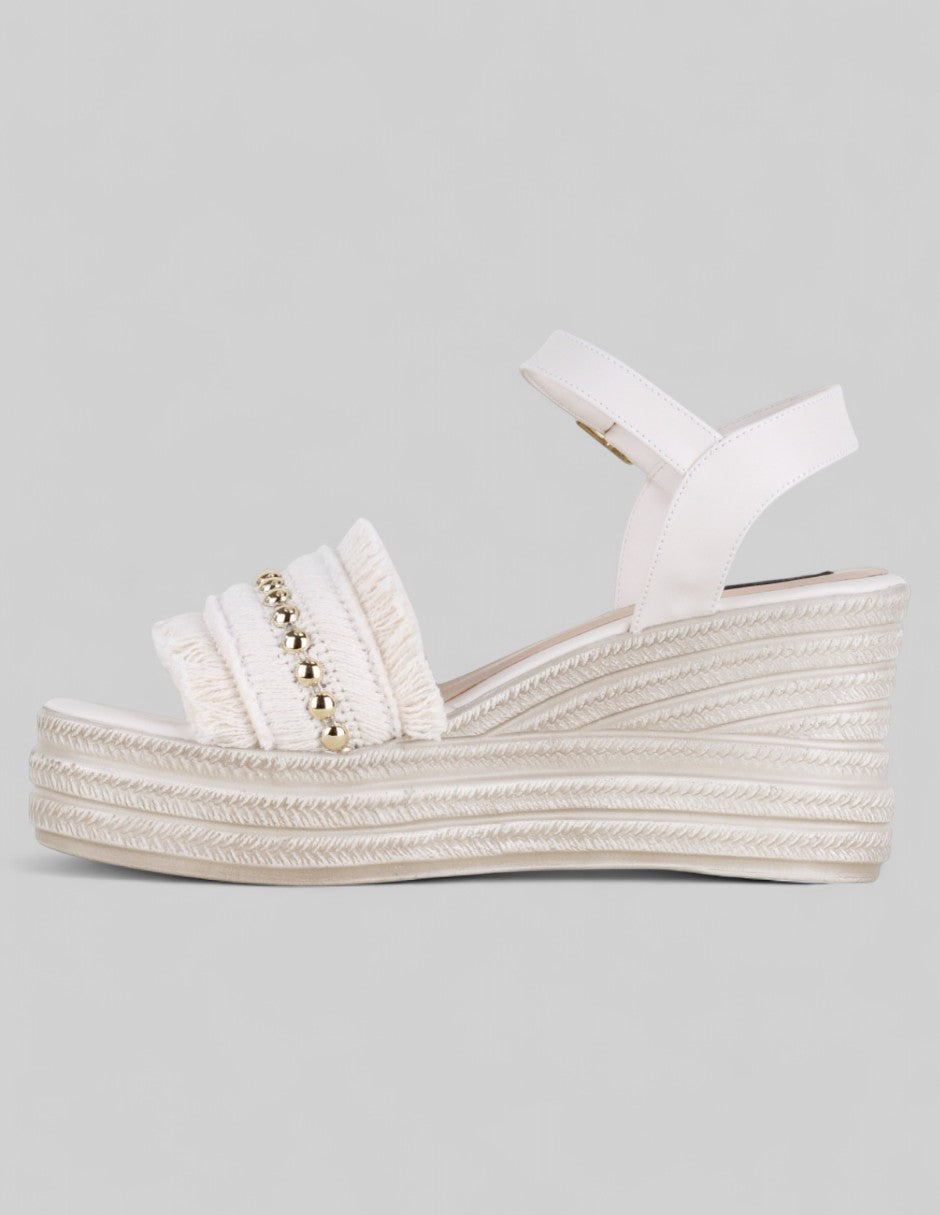 Sandalias con plataforma Naia en Textil – Blanco