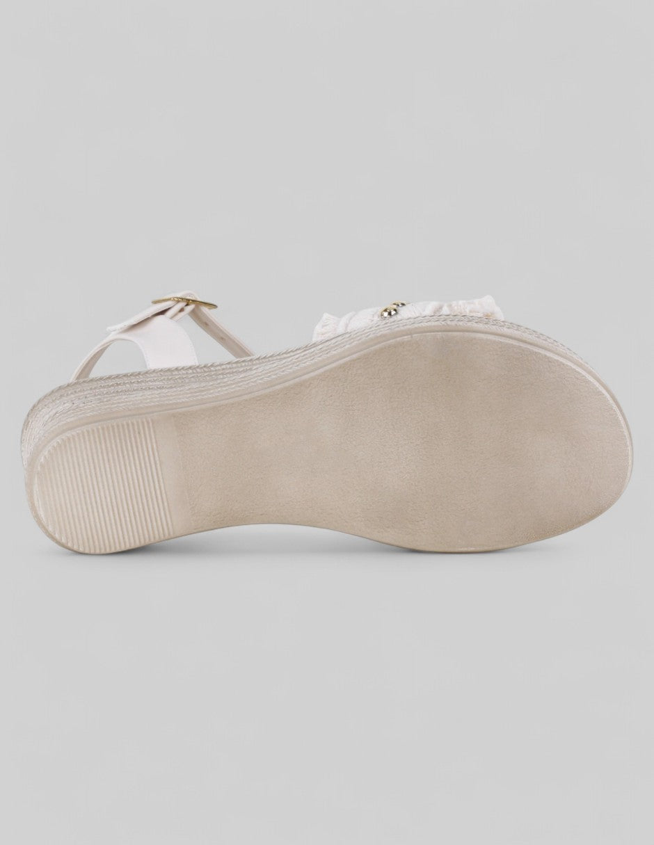 Sandalias con plataforma Naia en Textil – Blanco