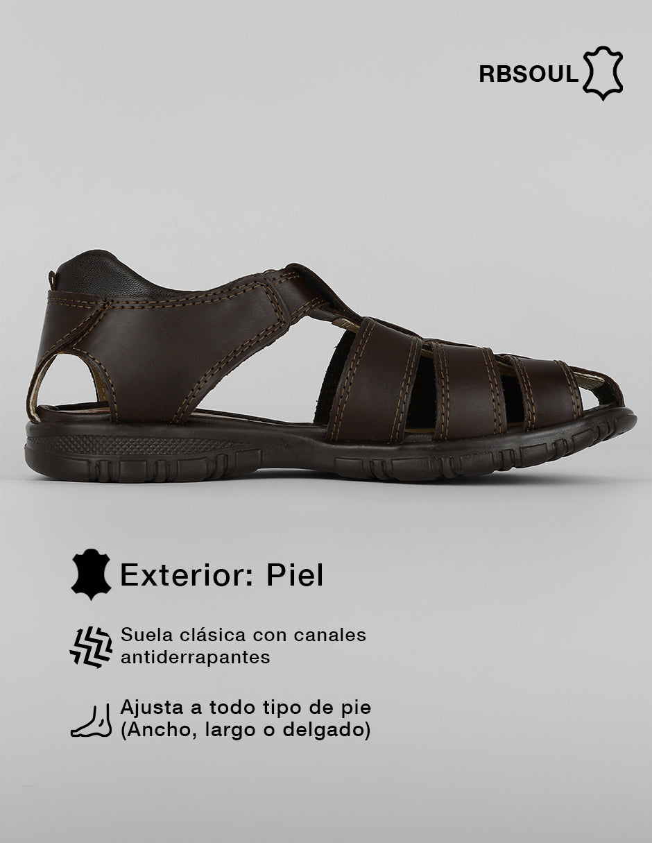Sandalias casuales Hand Made en Piel – Café