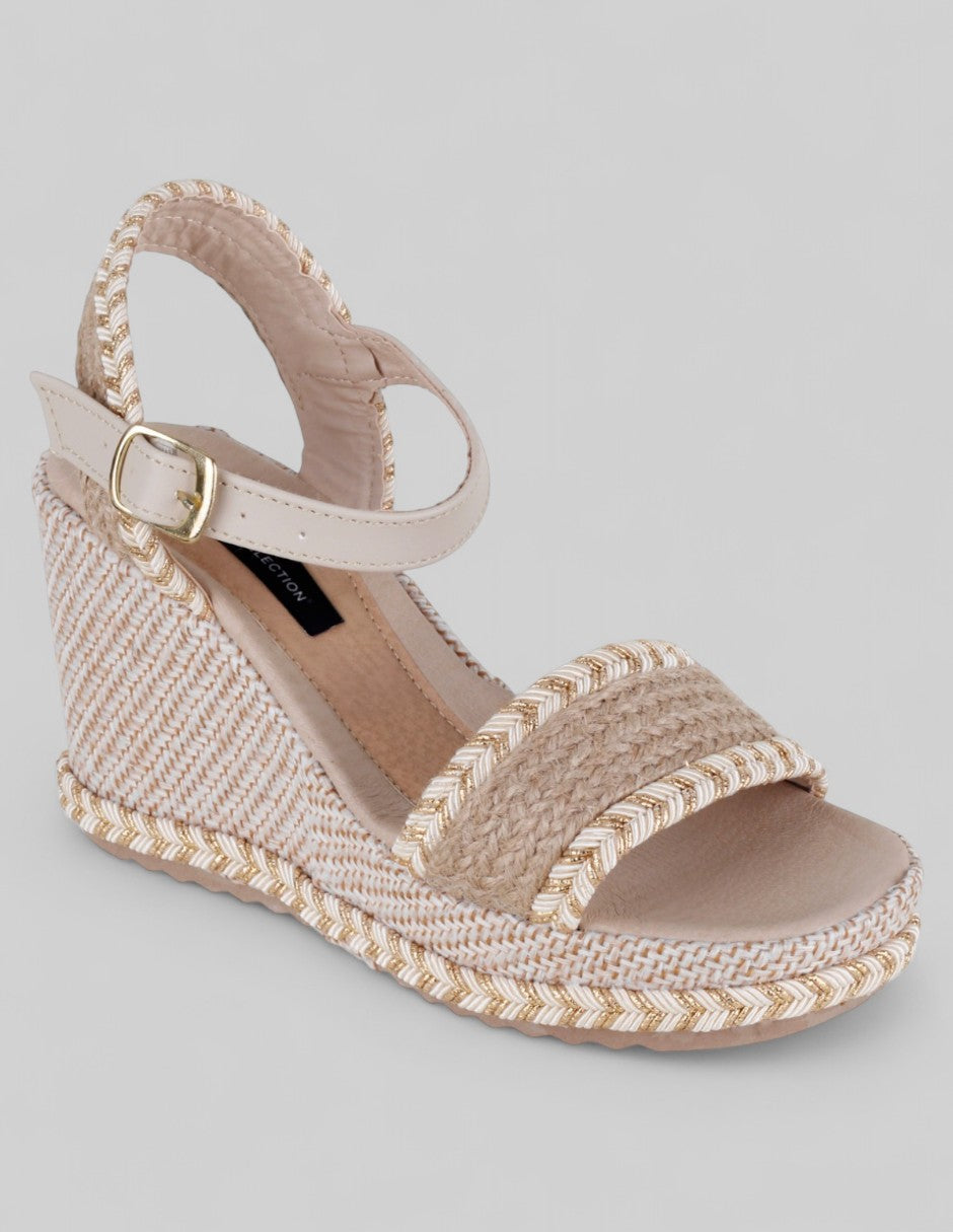 Sandalias con plataforma Naia en Textil – Beige