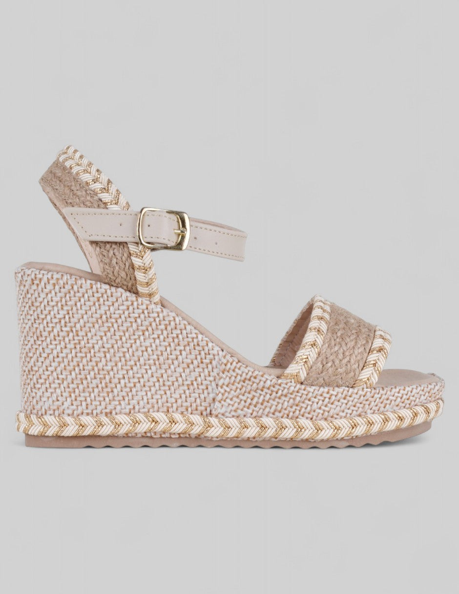 Sandalias con plataforma Naia en Textil – Beige