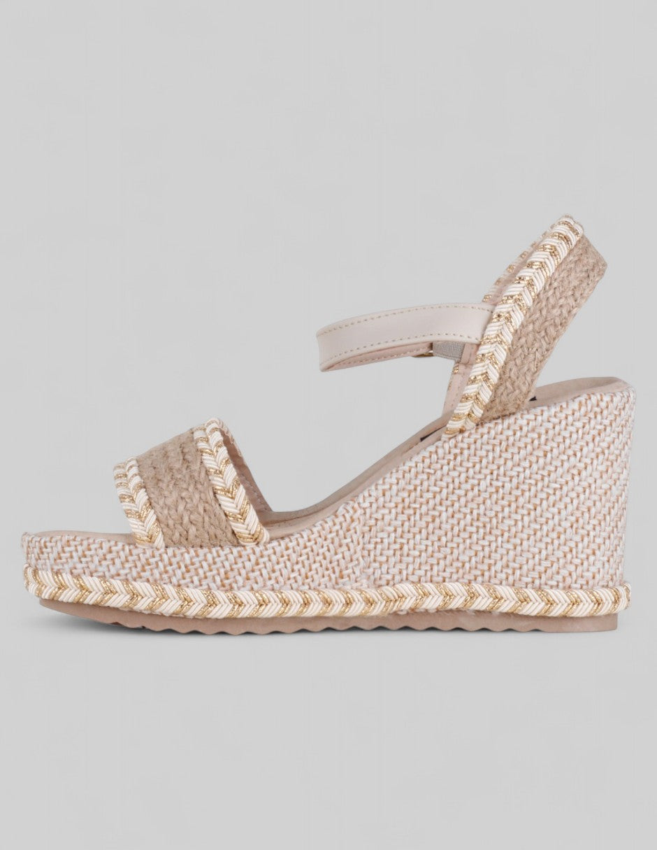 Sandalias con plataforma Naia en Textil – Beige