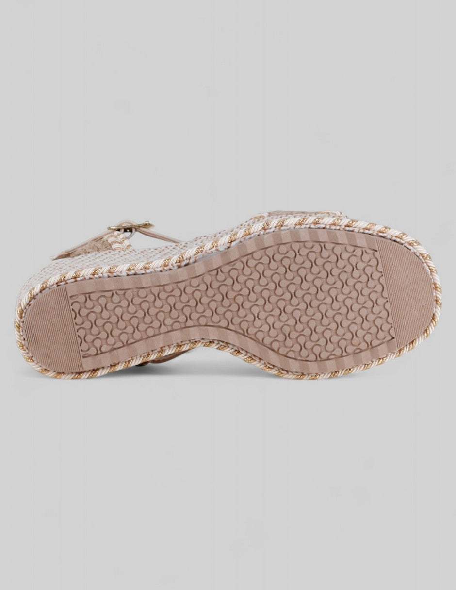 Sandalias con plataforma Naia en Textil – Beige