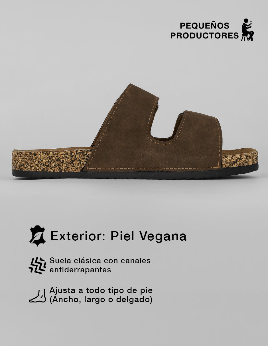 Sandalias casuales Trail en Piel vegana – Café