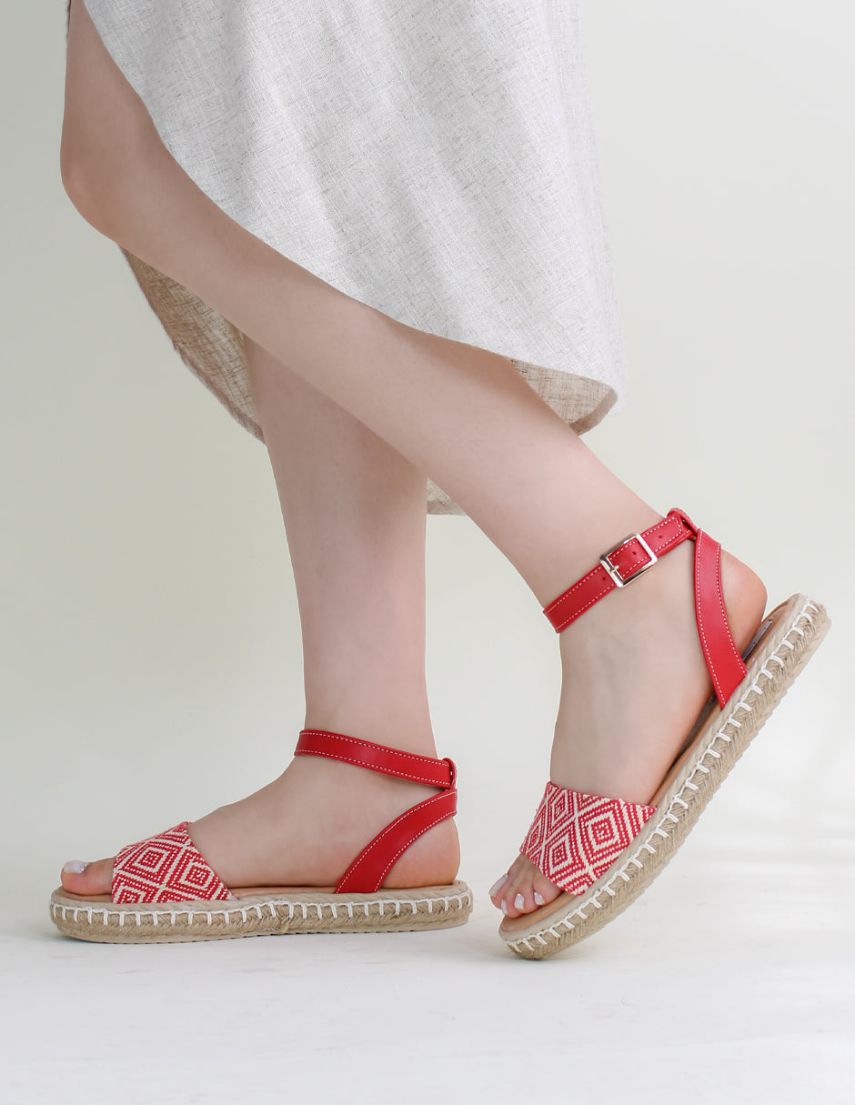Sandalias con plataforma Yuri en Textil - Rojo