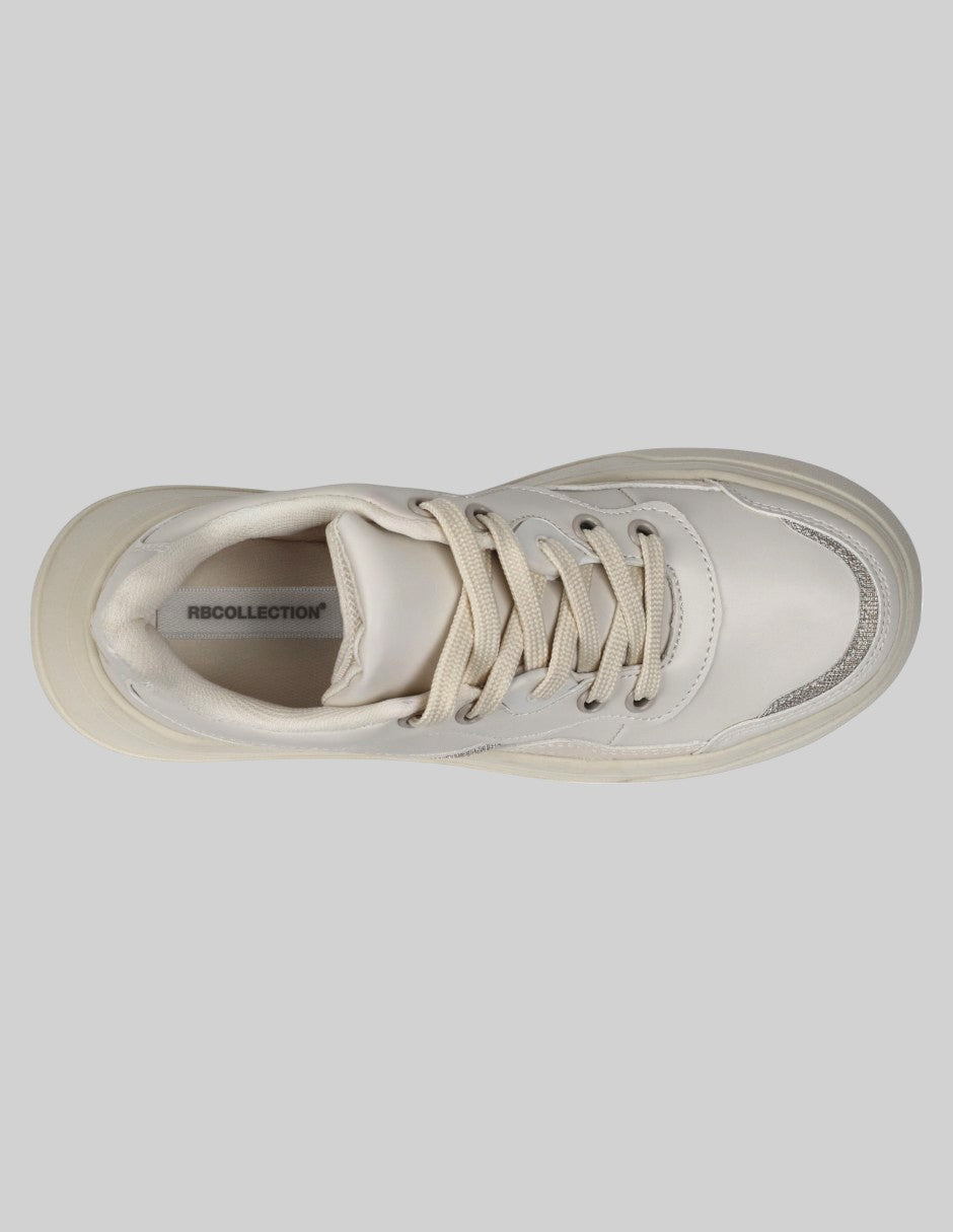 Tenis con cordones Chunk Sintético - Beige