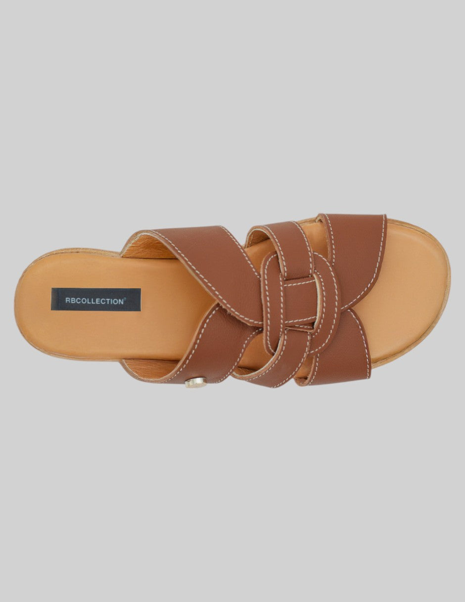 Sandalias con plataforma Hand Made en Piel - Café