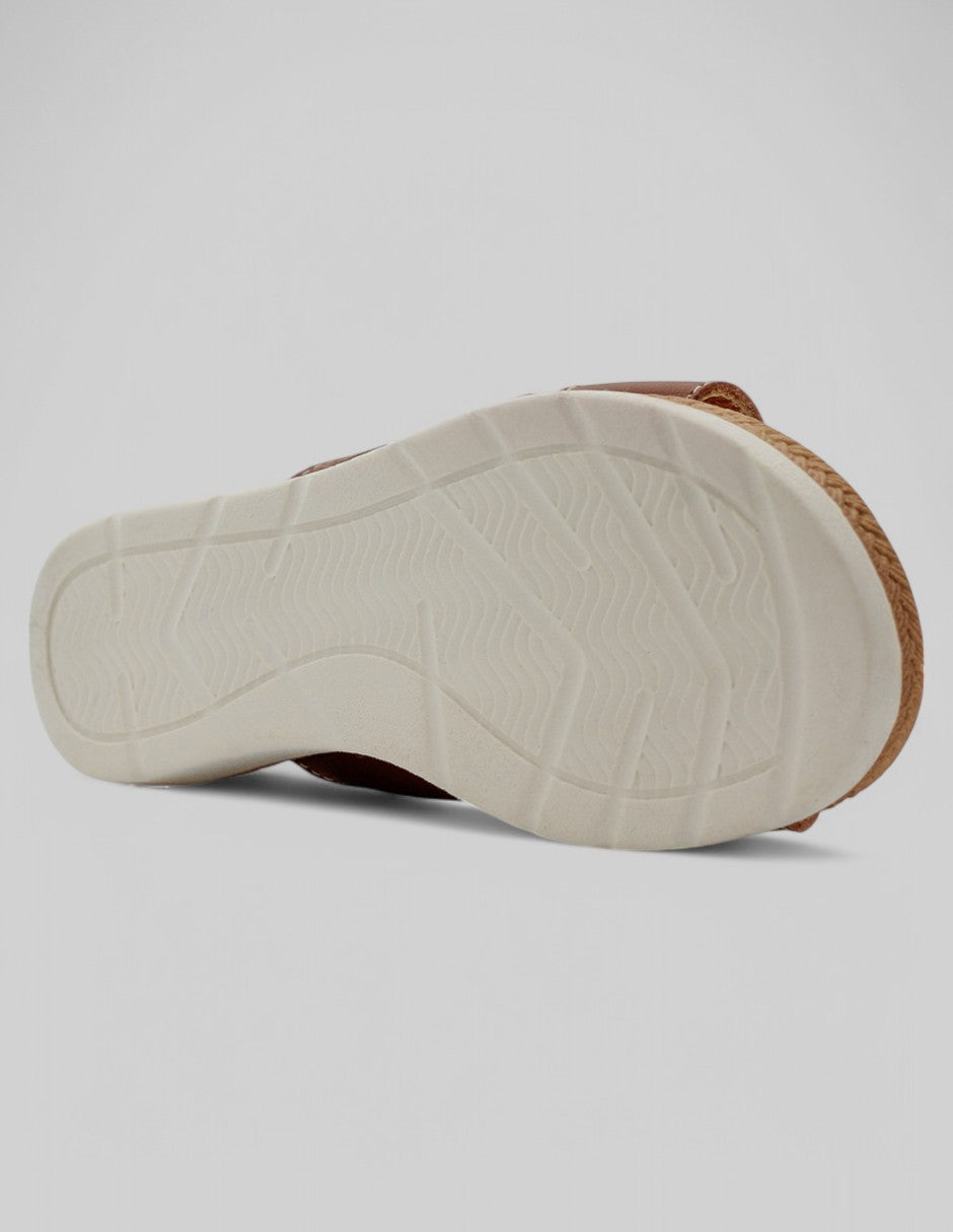 Sandalias con plataforma Hand Made en Piel - Café