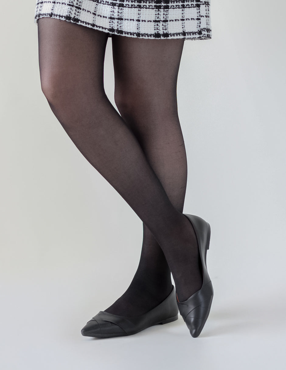 Flats puntales Soft en Piel vegana – Negro