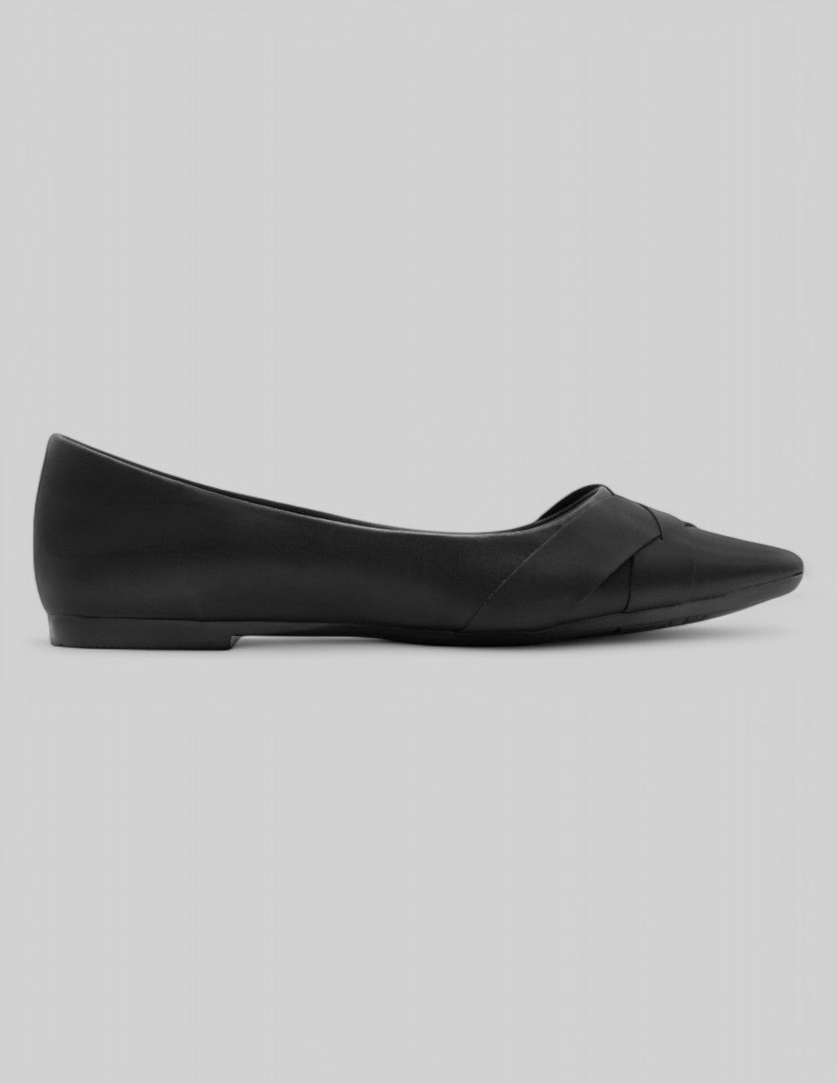 Flats puntales Soft en Piel vegana – Negro