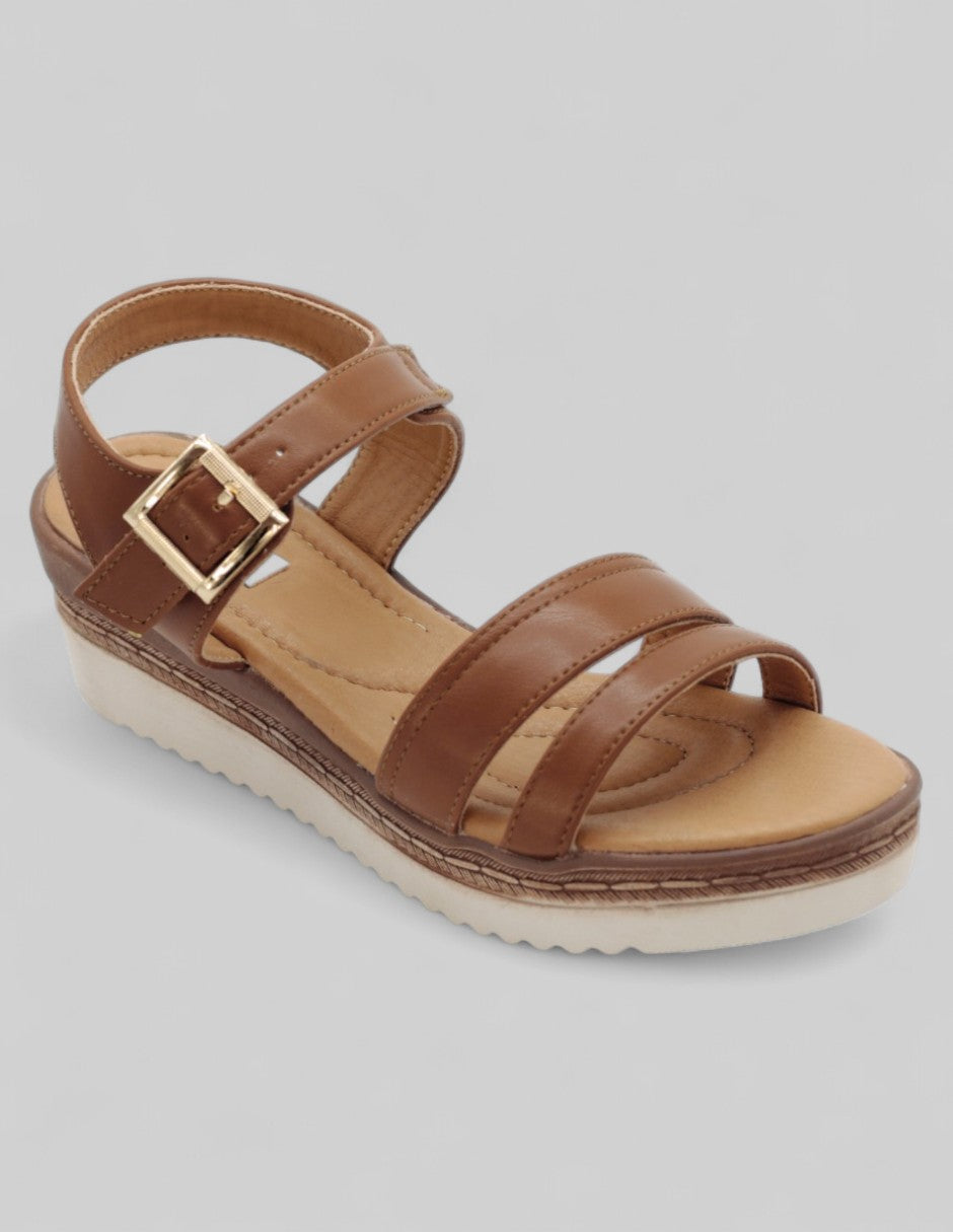 Sandalias con plataforma Exterior Piel vegana Color Café Para Mujer De RBCOLLECTION