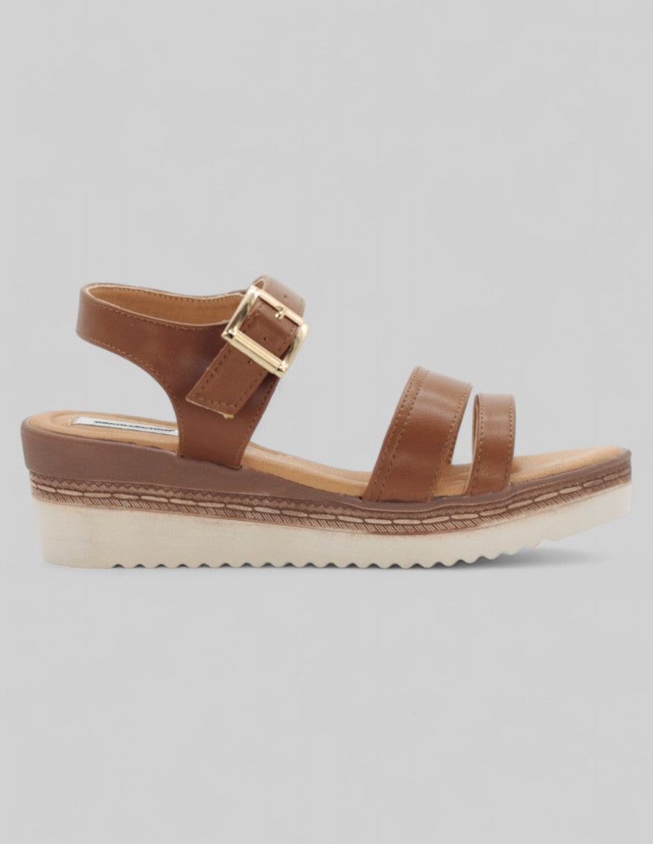 Sandalias con plataforma Soft en Piel vegana – Café