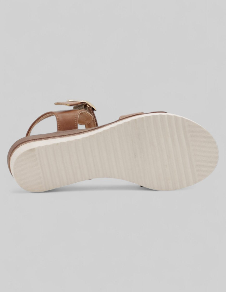Sandalias con plataforma Soft en Piel vegana – Café