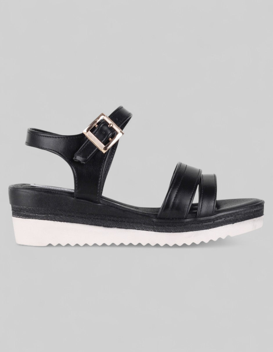Sandalias con plataforma Soft en Piel vegana – Negro