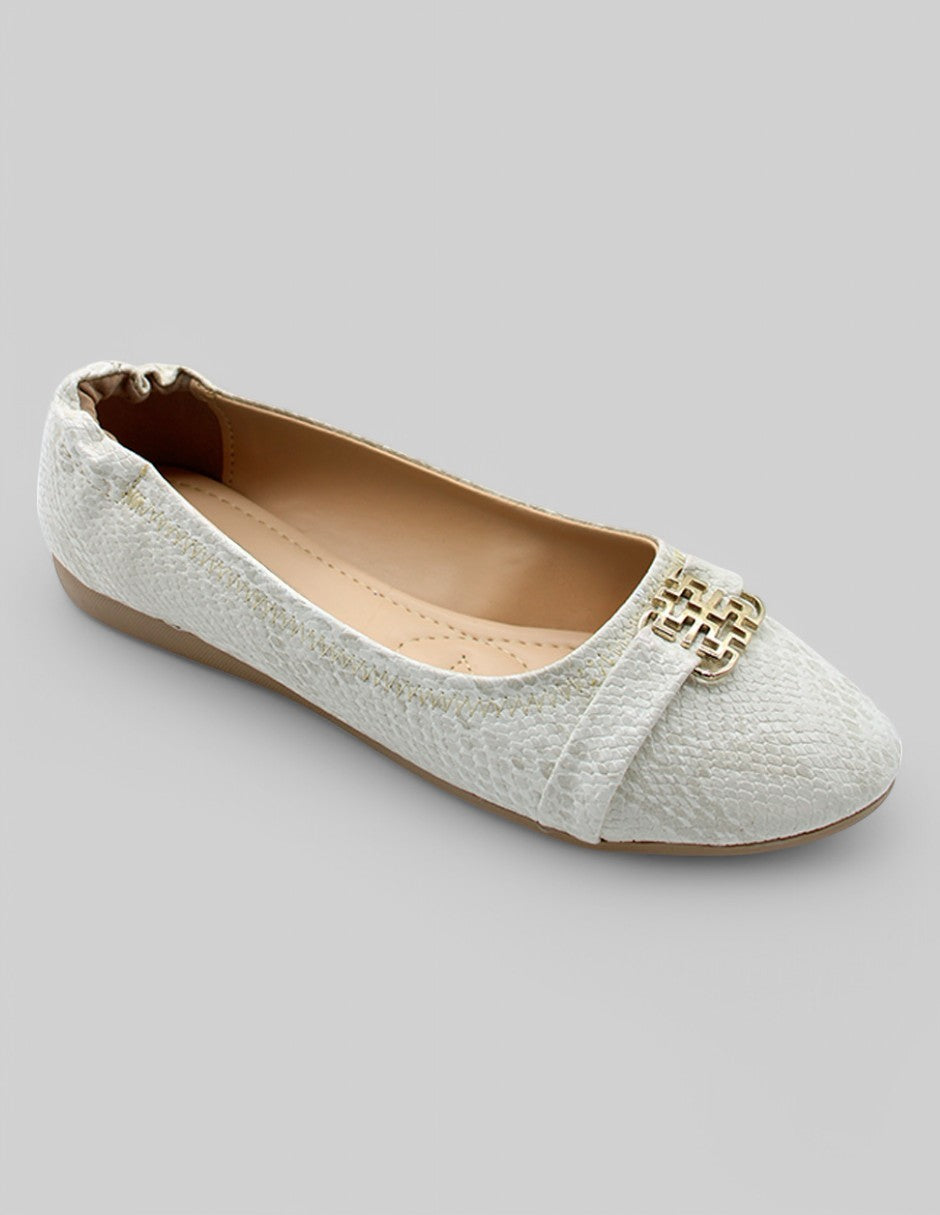 Flats puntales Soft en Piel vegana– Blanco