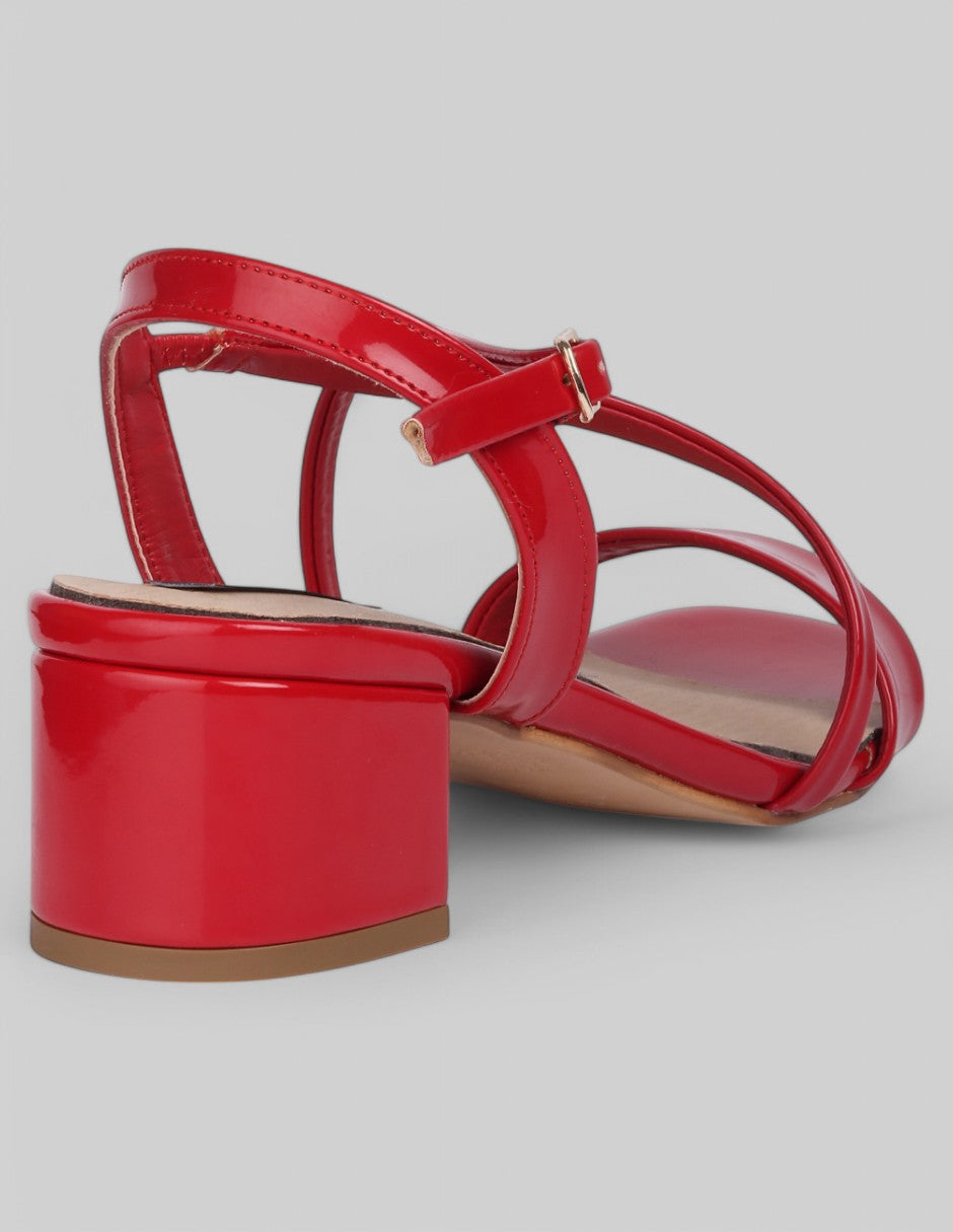 Sandalia con tacón Beeny en Charol - Rojo