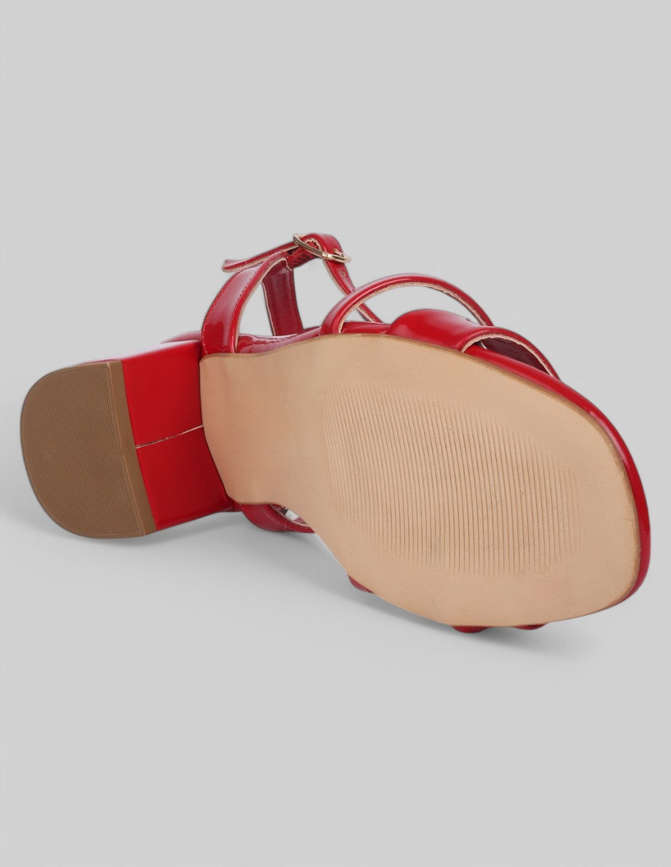 Sandalia con tacón Beeny en Charol - Rojo
